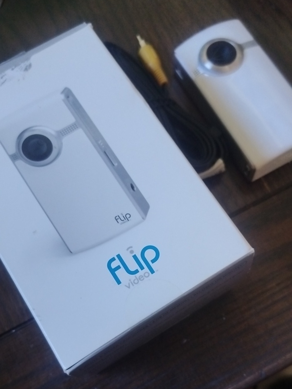 Flip Video 4GB Memory, 120 Minutes White Pocket Camcorder - Compact Digital Cam
